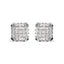 10K White Gold Princess Diamond Composite Stud Earrings