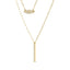 Collier à charms en marquise et barre à deux brins en or jaune 14K