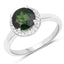 1.92 Carat Genuine Chrome Diopside & White Topaz Sterling Silver Ring