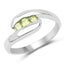 0.56 Carat Genuine Peridot .925 Sterling Silver Engagement Ring