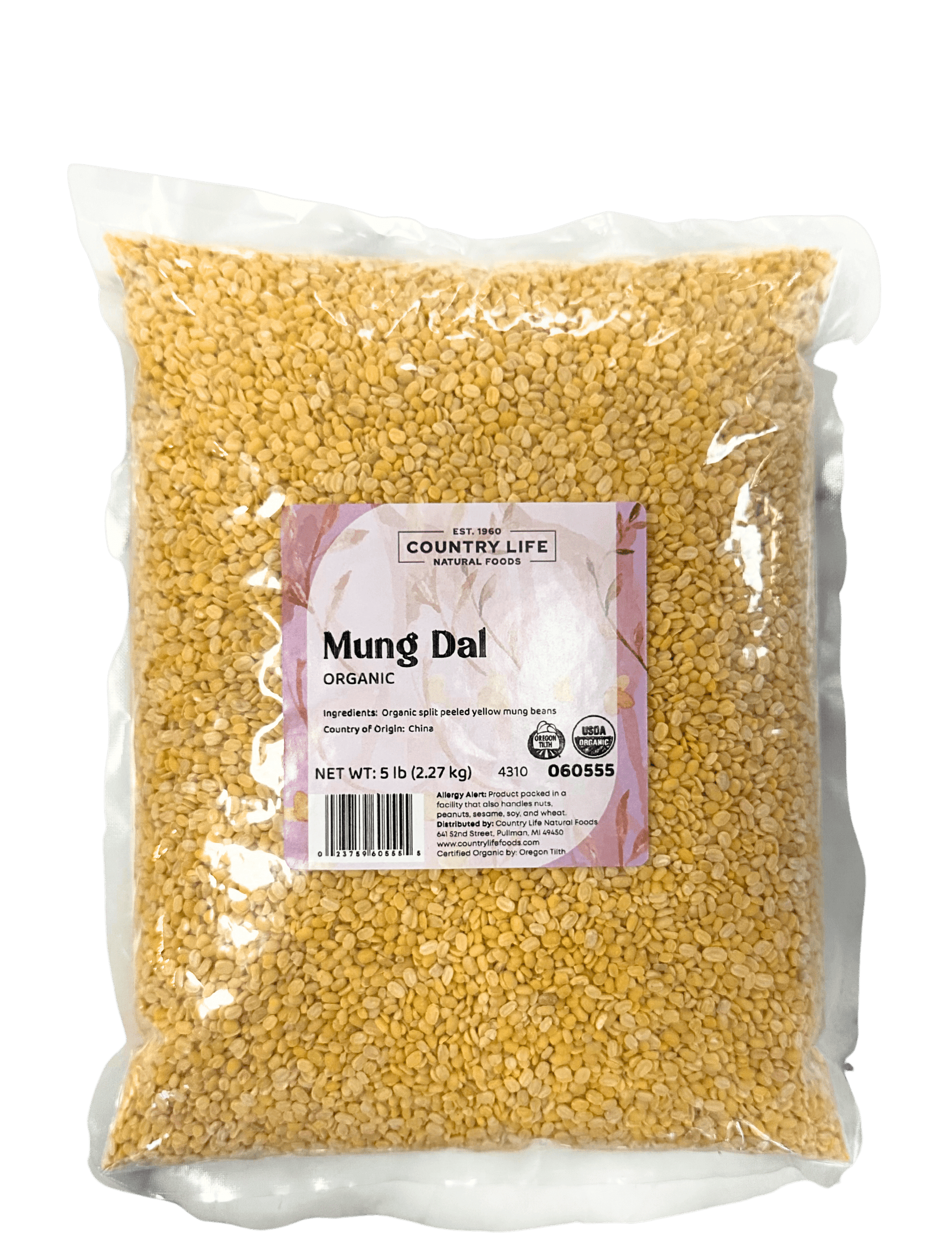 Organic Yellow Mung Dal Beans - Split & Peeled Legumes - Korvel