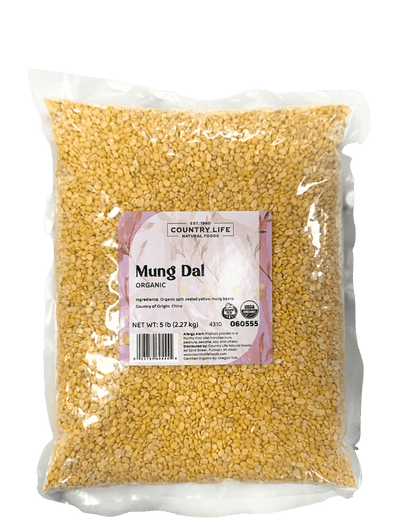 Organic Yellow Mung Dal Beans - Split & Peeled Legumes - Korvel