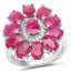 5.83 Carat Genuine Ruby and White Zircon Sterling Silver Ring