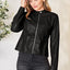 Veste zippée classique à col pour femmes pour une élégance au quotidien