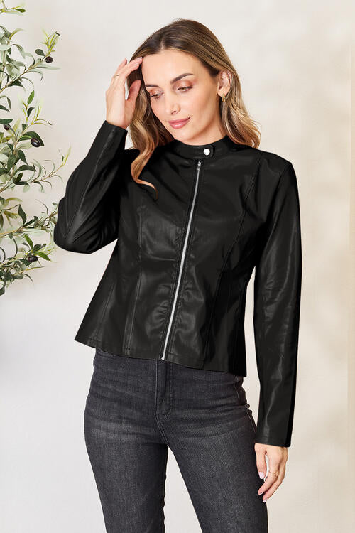 Veste zippée classique à col pour femmes pour une élégance au quotidien