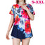 Floral Printed Loose Short Sleeve Blouse for Women