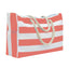 Embroidered Striped Beach Bag with Spacious Design