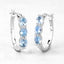 Pendientes de plata esterlina de 1.75 quilates de aguamarina genuina y diamante