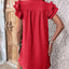 Robe Mini Élégante à Manches Courtes Volantes