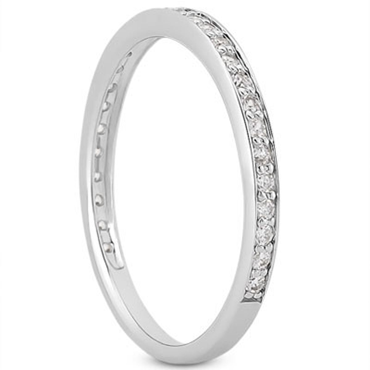 14k White Gold Micro-Pave Diamond Wedding Ring Band Set