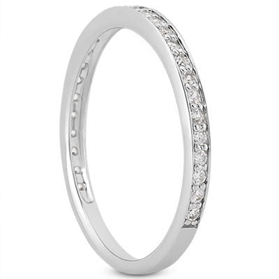 14k White Gold Micro-Pave Diamond Wedding Ring Band Set
