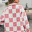 Chaqueta de Teddy de Manga Larga con Botones y Diseño a Cuadros Elegante