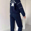 Plus Size Striped Quarter Zip Top and Pants Set