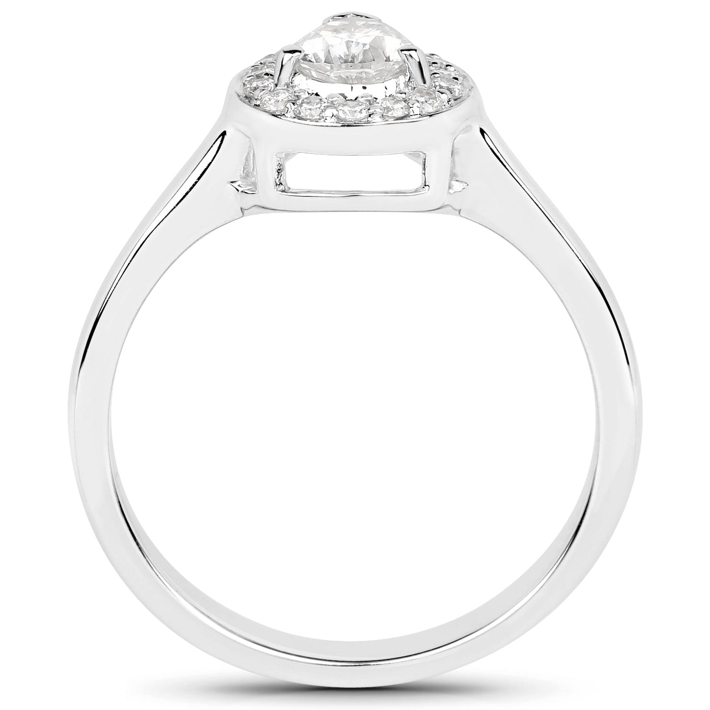 Anillo de Compromiso de Diamante Genuino de 0.63 Quilates en Oro Blanco de 14K