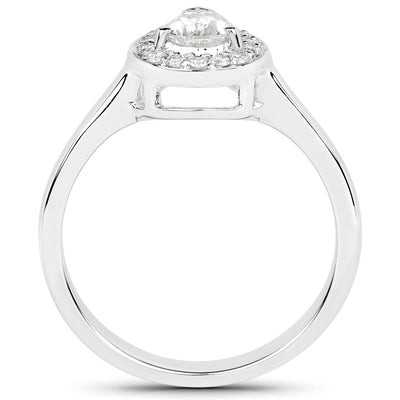 14K White Gold 0.63 Carat Genuine Diamond Engagement Ring