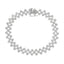 .925 Sterling Silver Zig Zag Link Bracelet with Round Diamonds