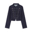 Fashionable Slim-Fit Double-Breasted Denim Jacket