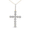 Collar de colgante de cruz con eslabones en círculo de diamante de oro amarillo de 10K para hombres
