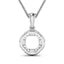 Colgante de Diamante Blanco Genuino de 0.09 Quilates en Oro Blanco de 14K