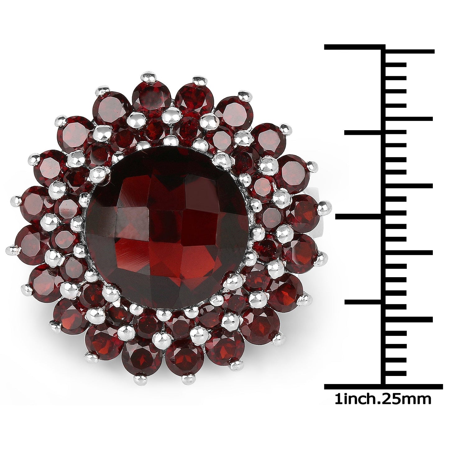 9.90 Carat Genuine Garnet .925 Sterling Silver Engagement Ring