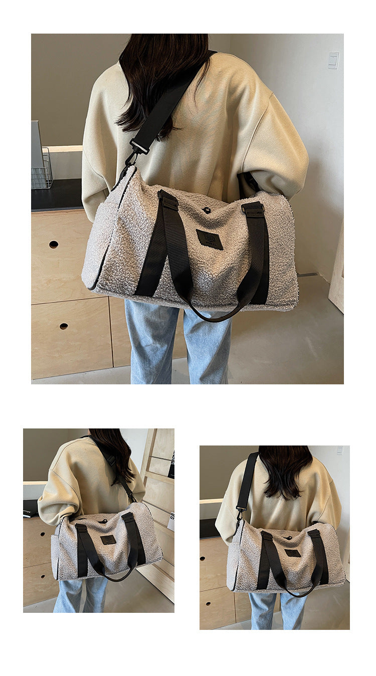 Sac à bandoulière en lambswool décontracté pour le voyage
