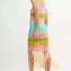Vestido de ganchillo de múltiples colores con flecos para mujeres