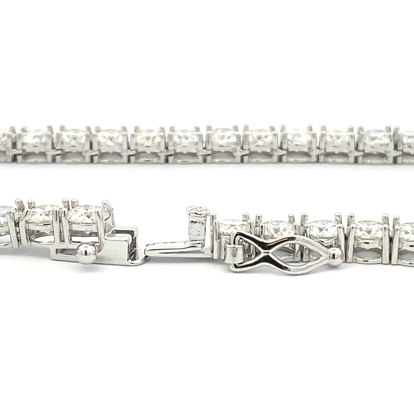 45.00ct Moissanite Tennis Necklace in Sterling Silver