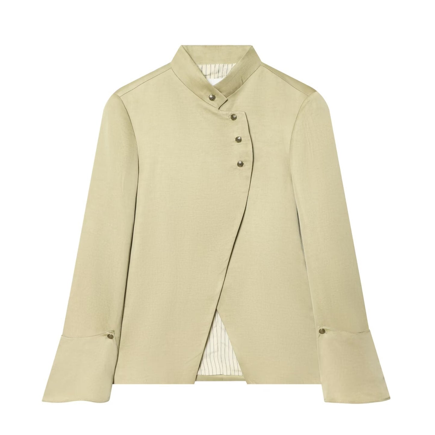 Blazer ajusté polyvalent avec col montant