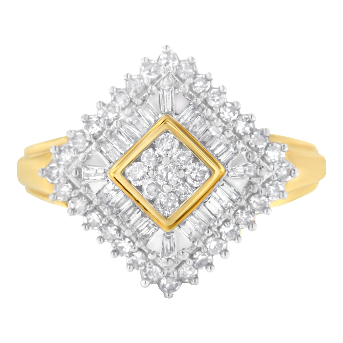 Anillo Ballerina de Diamantes en Oro Amarillo de 10K - Talla 7