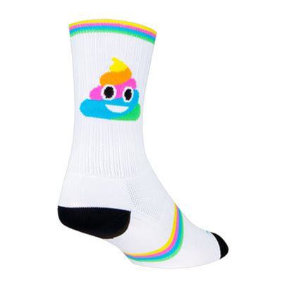 Sockguy Swirl SGX6 Athletic Socks - Size 5-9 White/Rainbow