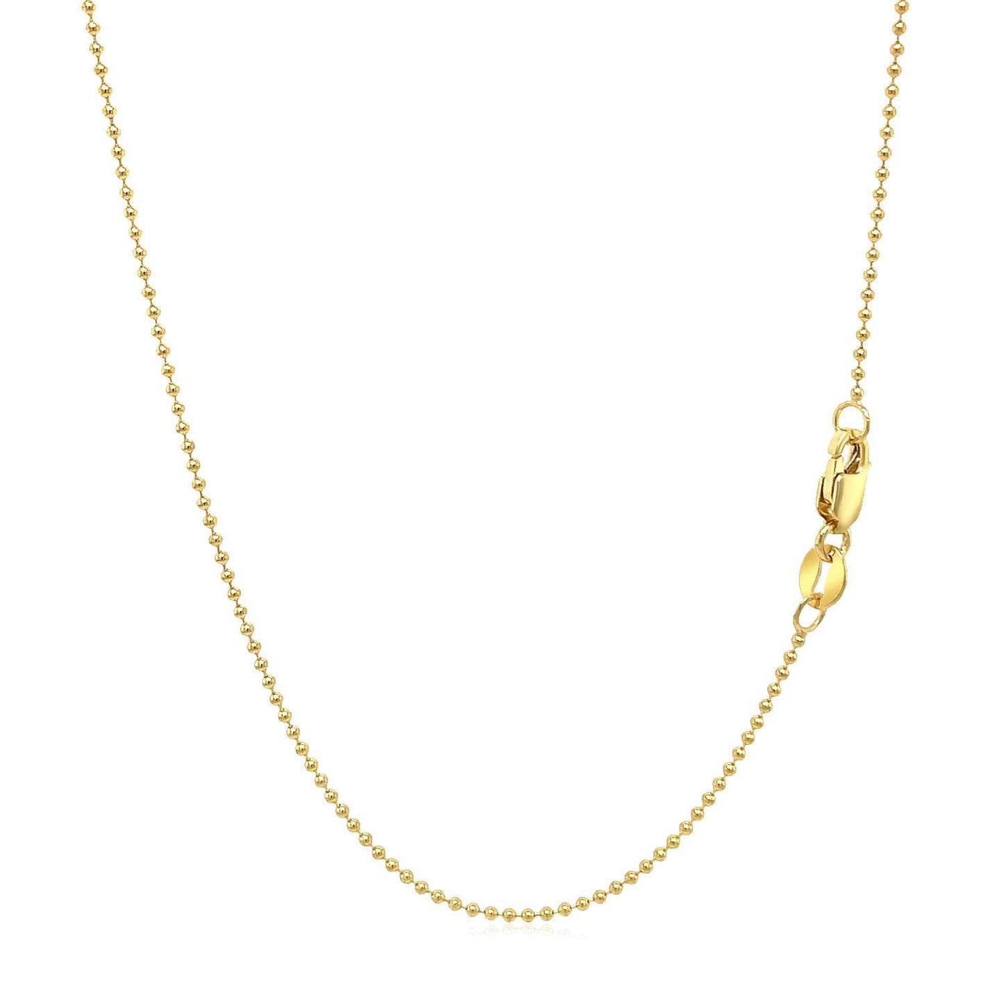 Chaîne à perles en or jaune 14k 1,0 mm