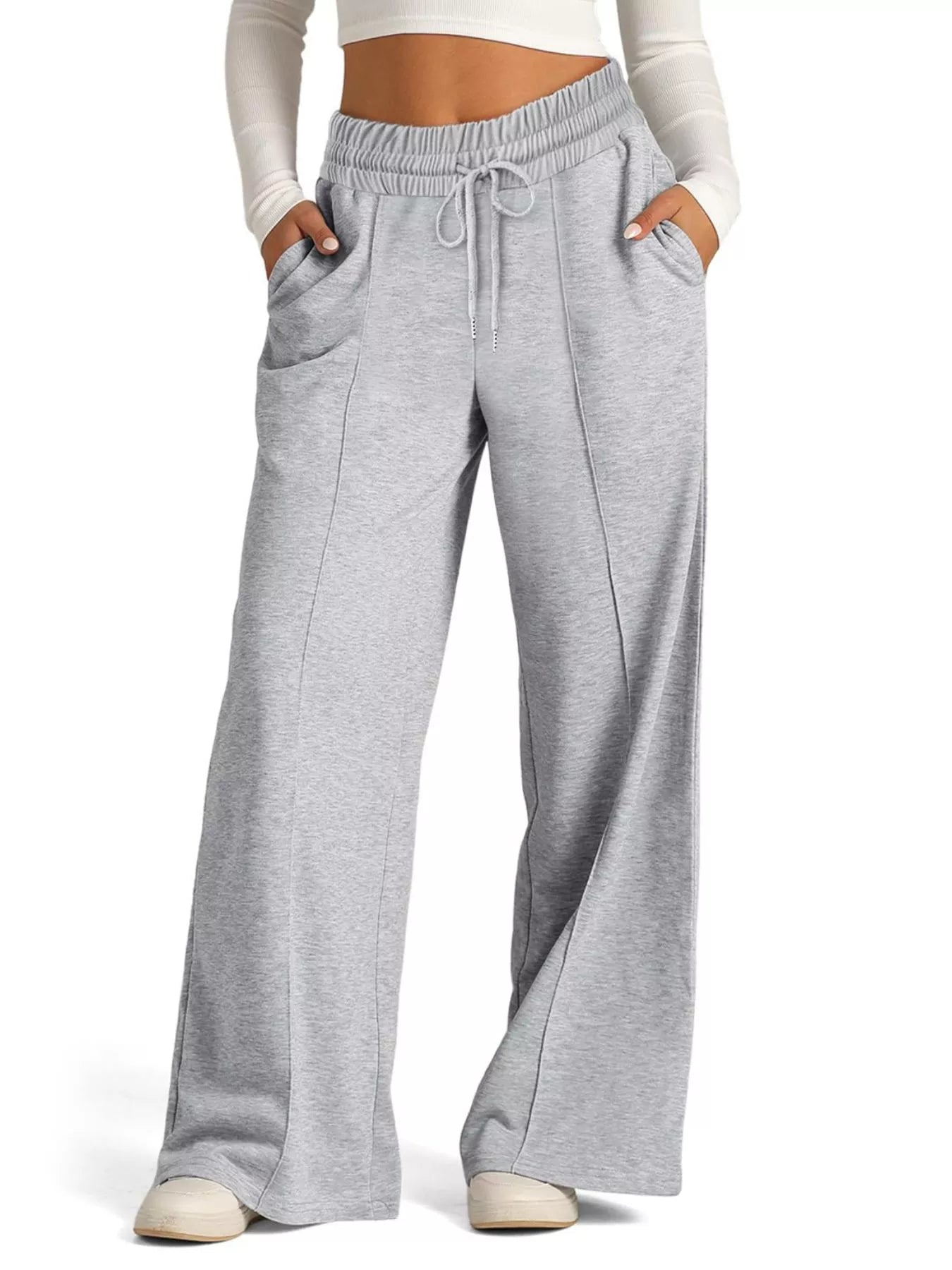 Pantalones de pierna ancha con cordón para un estilo sin esfuerzo