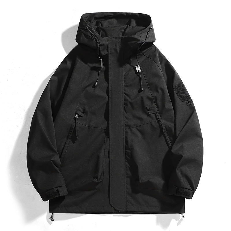 Loose Cargo Waterproof Jacket Coat with Hood