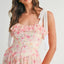 Robe Midi Imprimée Florale Élégante avec Bretelles