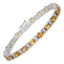 Pulsera de Zafiro Naranja y Diamante de 16.73 Quilates en Oro Blanco de 14K