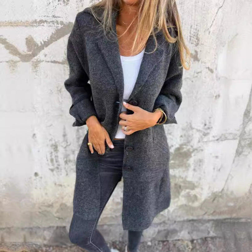 Lapel Single Breasted Cardigan with Pockets