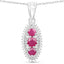 Conjunto de Joyería de Rubí y Topacio Blanco de 4.32 Quilates en Plata Esterlina