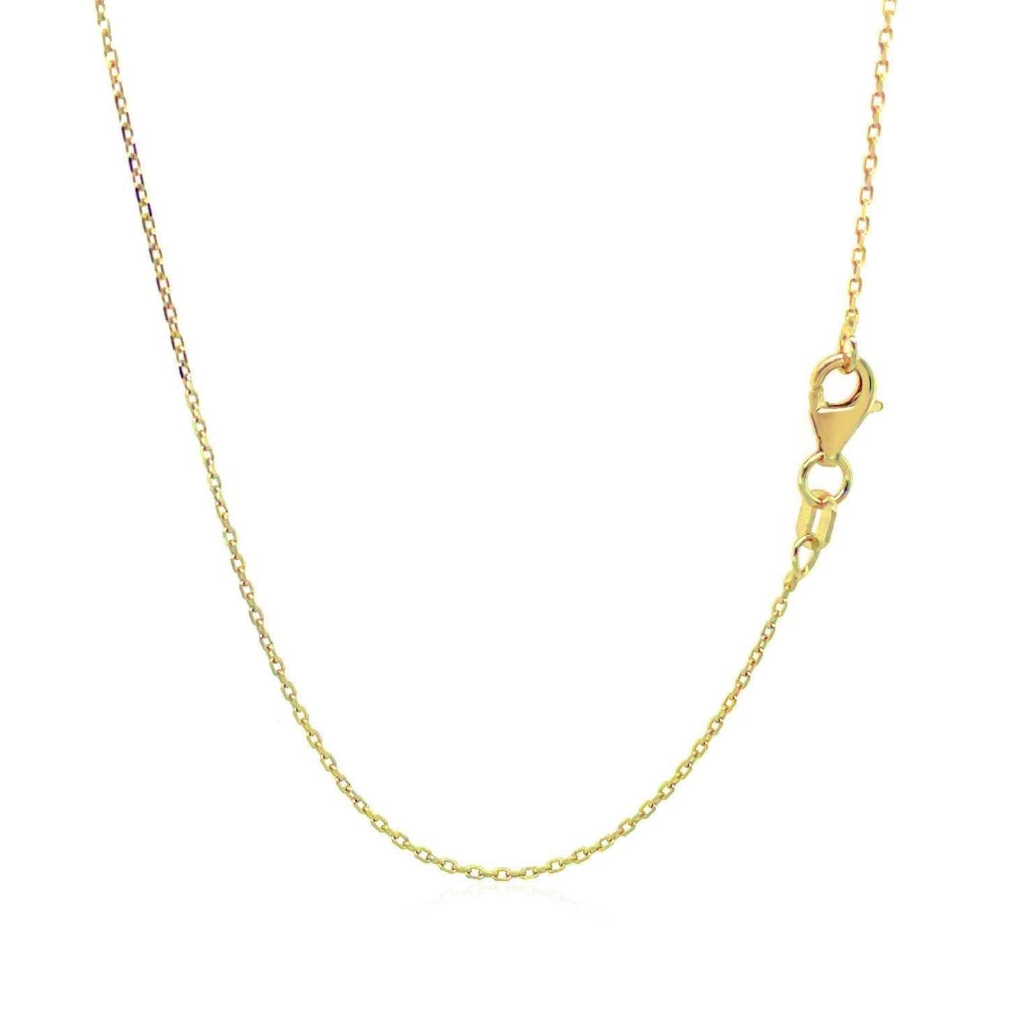14k Yellow Gold Diamond Cut Cable Link Chain - 0.8mm