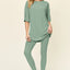 Double Take Full Size Round Neck T-Shirt and Leggings Set