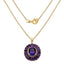 14K Yellow Gold Plated Amethyst & White Topaz Pendant