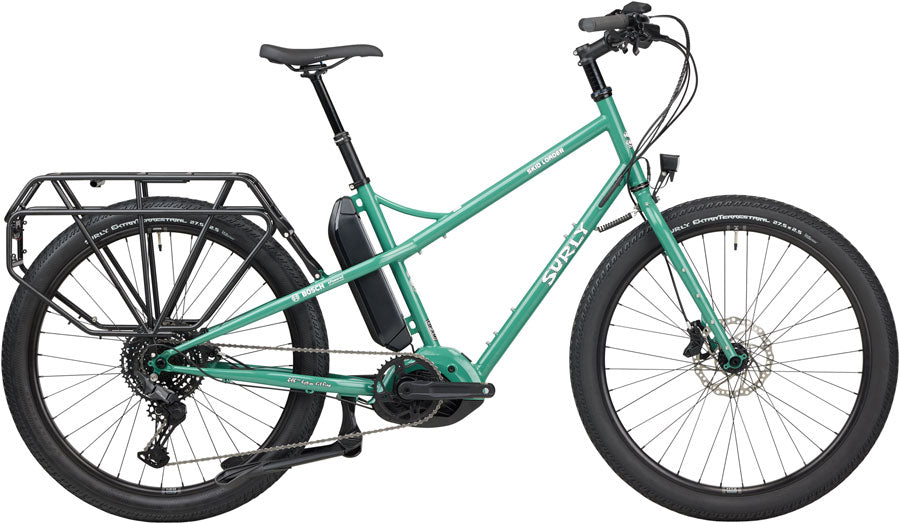 Vélo électrique cargo Surly Skid Loader - 27,5'' en acier dans la couleur Illegal Smile Green