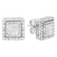 Boucles d'oreilles en diamant taille princesse en or blanc 10K avec sertissage invisible