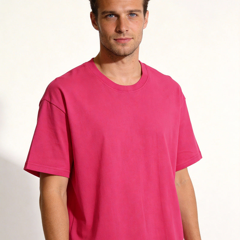Camiseta de algodón sólida de color premium unisex