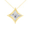10K White Gold Bezel Set Solitaire Diamond Kite Pendant Necklace - 18"