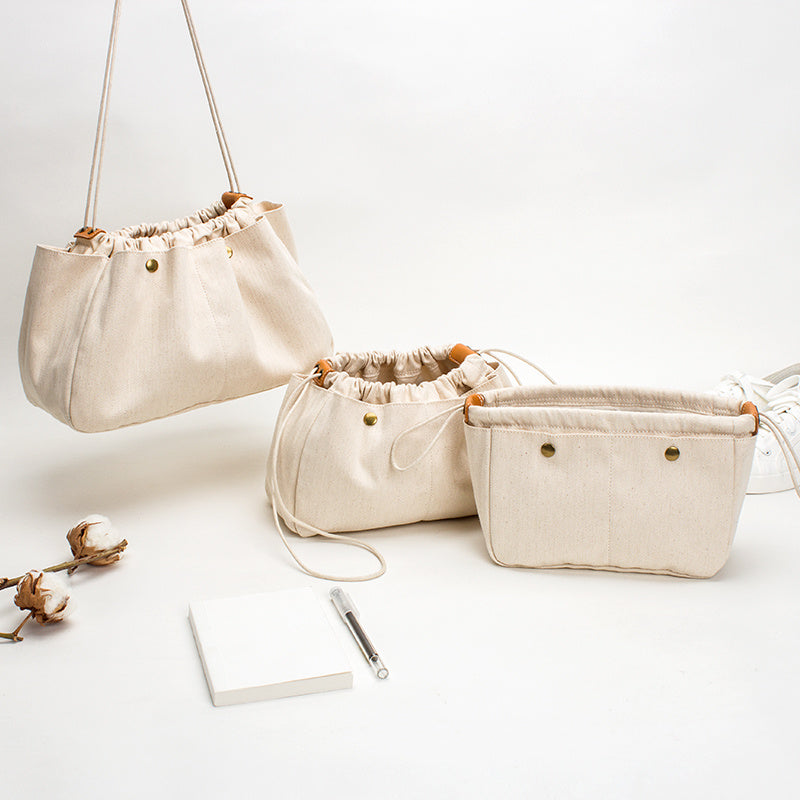 Cotton Canvas Travel Organizer Bag for Makeup
