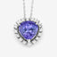 Pendentif en Tanzanite et Diamants Blancs de 3,25 Carats