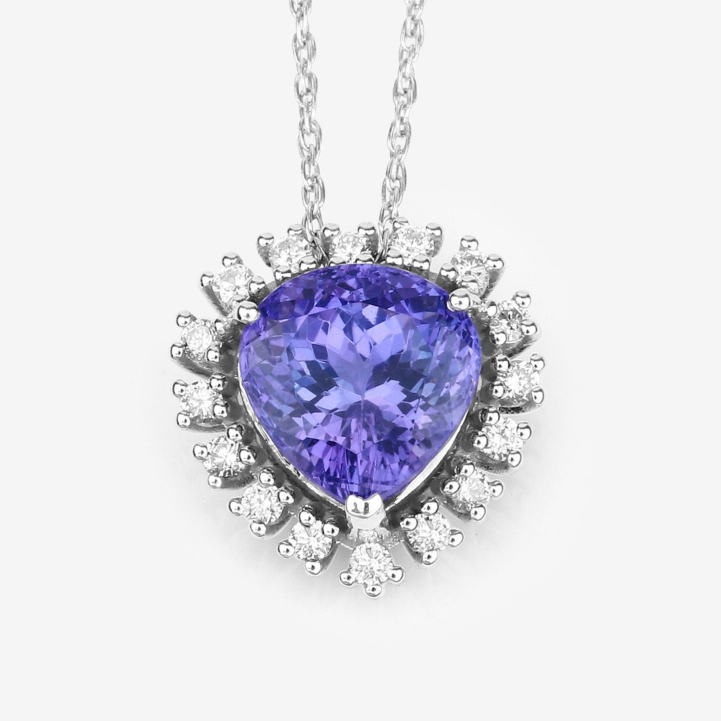 Pendentif en Tanzanite et Diamants Blancs de 3,25 Carats