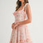 Robe Midi Imprimée Florale Élégante avec Bretelles