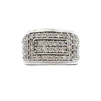 Bague pour homme en diamant de 2,04 ct en or blanc 10KT