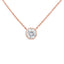 Collier Pendentif Solitaire en Diamant Monté en Bézel en Or Rose 10K